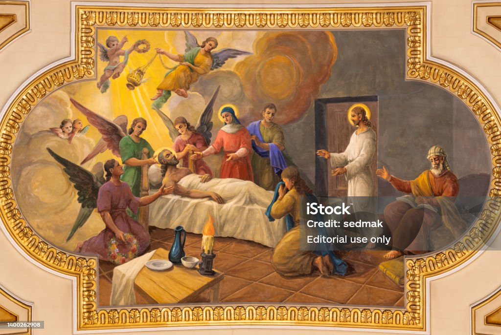 Valencia The Fresco Of Deathof Of St Joseph In The Church Iglesia Del Santo Angel Custodio Stock Photo - Download Image Now - iStock Valencia The Fresco Of Deathof Of St Joseph In The Church Iglesia Del Santo Angel Custodio Stock Photo - Download Image Now - iStock
