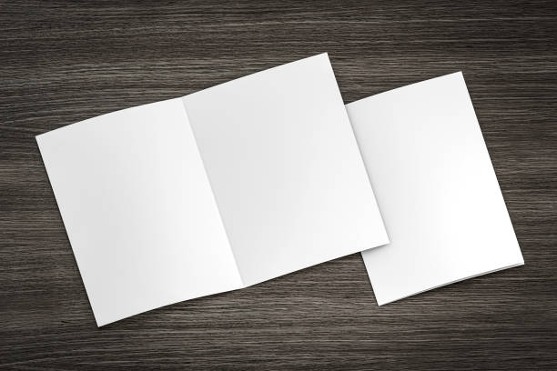 istock Blank fold brochure template for layout mock up and presentation design white page 1400265073