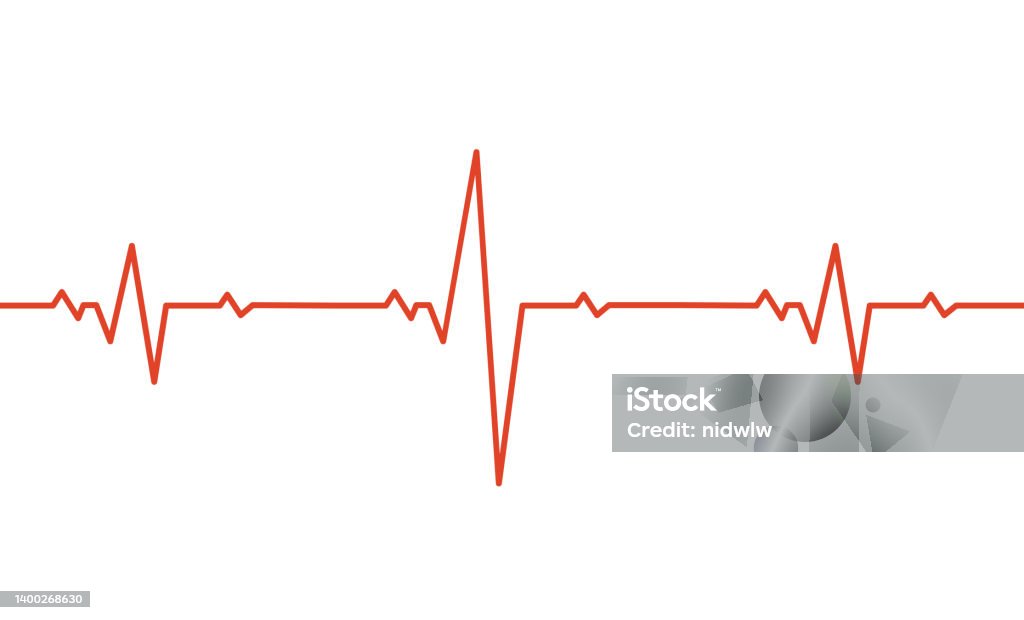 Red Heartbeat Rate And Pulse Line Vector Stock Illustration - Download ...