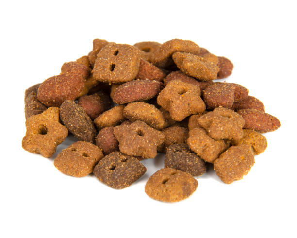 istock Cat's dry food snack crispy isolated on the white background 1400268785