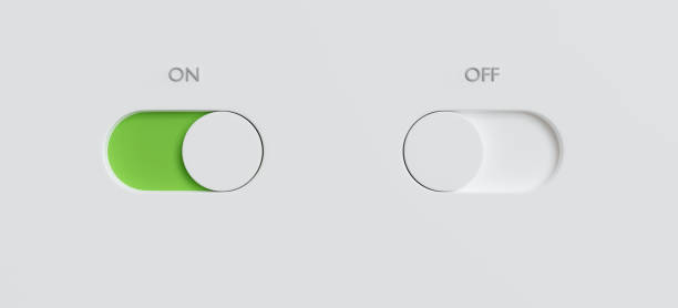 Toggle switch buttons isolated on white background. 3D render. Toggle switch buttons isolated on white background. 3D render. 3D illustration. switch stock pictures, royalty-free photos & images