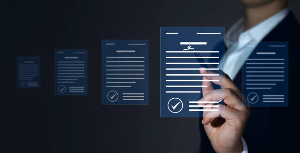 istock Digital signature is future of technology.Document Management System and online documentation.Concept of electronic signature. 1400273959