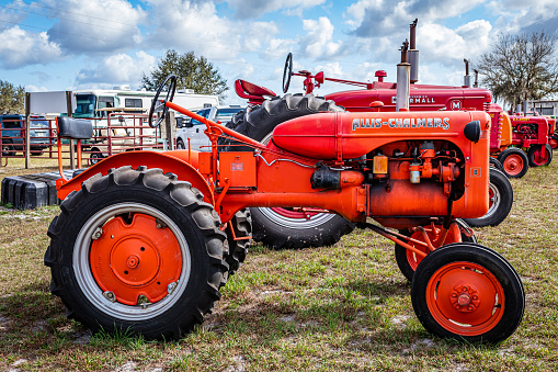 Red vintage tractor
