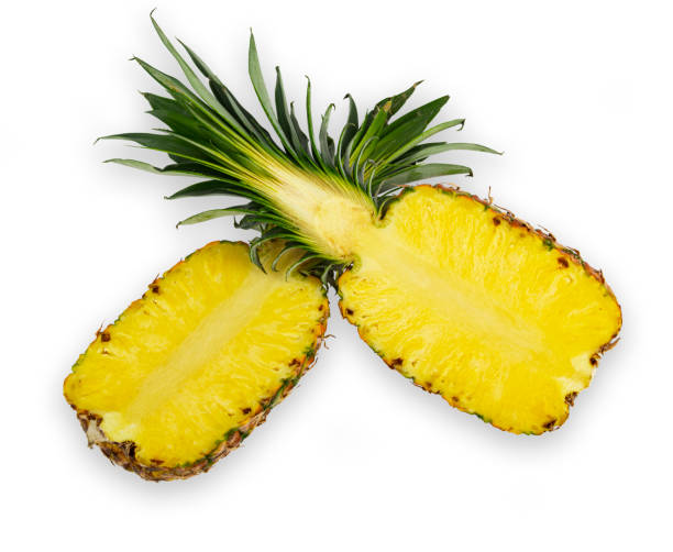 istock Yellow Ripe ripe pineapple on white background 1400281264