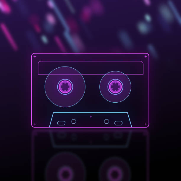istock Cassette Neon Pop Art Retro Illustration Cover 1400283063