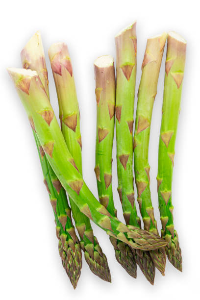 istock Vegetarian fresh green asparagus. vegetable on white 1400283341
