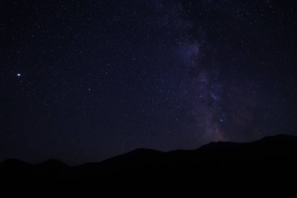 istock Beautiful view of with starry sky over mountains at night 1400290470