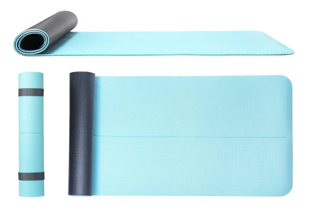 istock Set with turquoise camping mats on white background 1400291338
