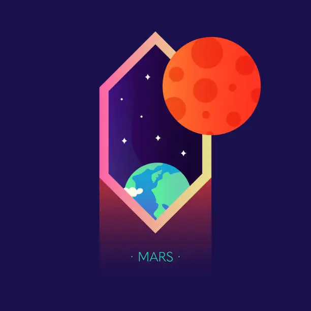 Vector illustration of Mars-planet