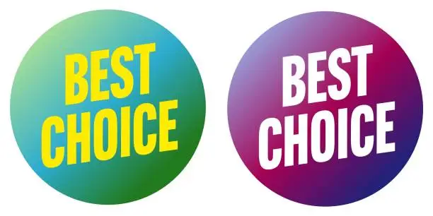 Vector illustration of Best choice promotion round sale sticker set
