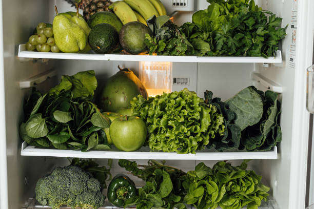 istock Fresh vegetables and fruits in the fridge 1400297724