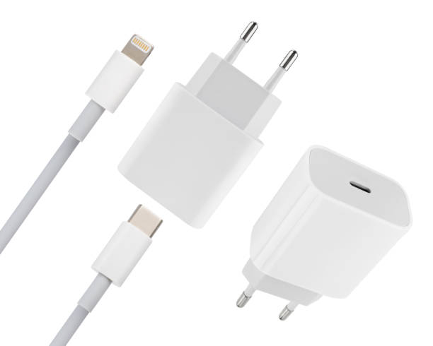 istock power adapter for phone tablet, on white background 1400300298