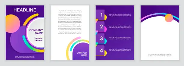 Vector illustration of Set of templates for brochures, presentations, covers, posters, banners. A4 format. Modern business infographics. Eps 10 vector illustration.