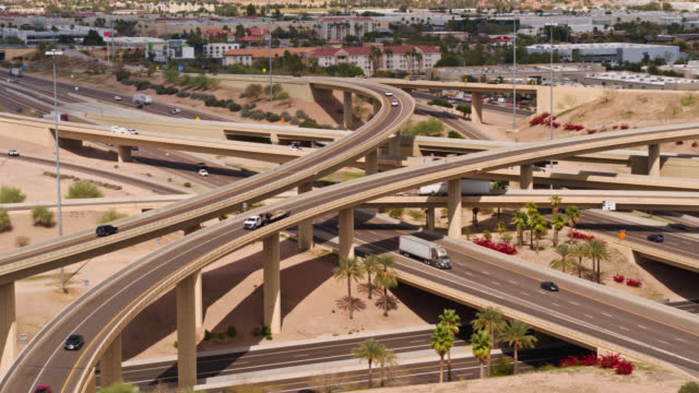 Drone Shot of Freeway Interchange in Phoenix, AZ