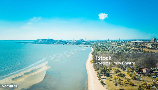 Industrial City Mariupol In The Summer Flight Over The City In Peacetime Stock Photo - Download Image Now