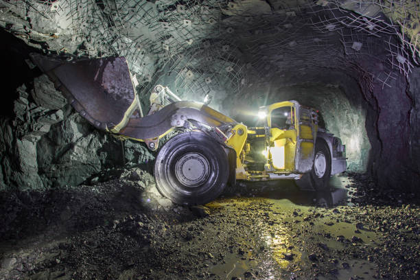 istock Underground equipment. Special load vehicle for mines and tunnels. 1400313321