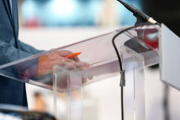 istock Giving a speech at the opening event 1400316572