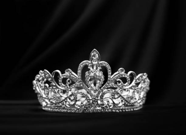 istock Crown for contest in America style. Crystals. Black and white 1400316699