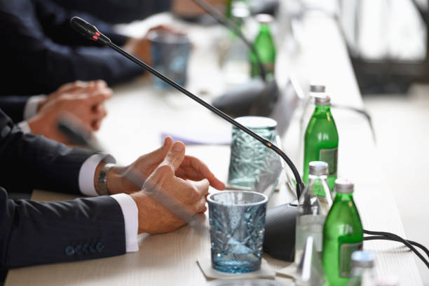istock Promotion of a new event at a press conference 1400316712