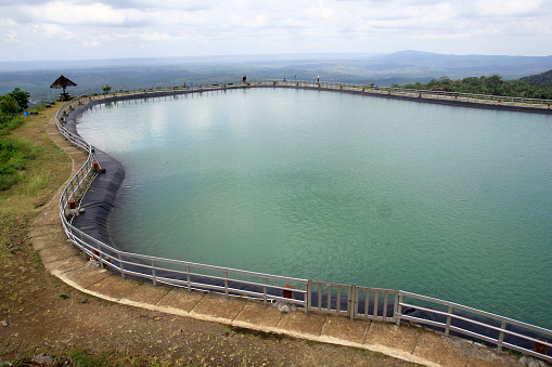 Embung Nglanggeran, lake of catching rainwater at an altitude, Gunungkidul, Yogyakarta.