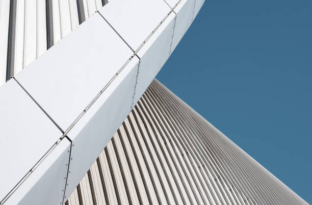 Minimalistic Contemporary Curved Building stock photo