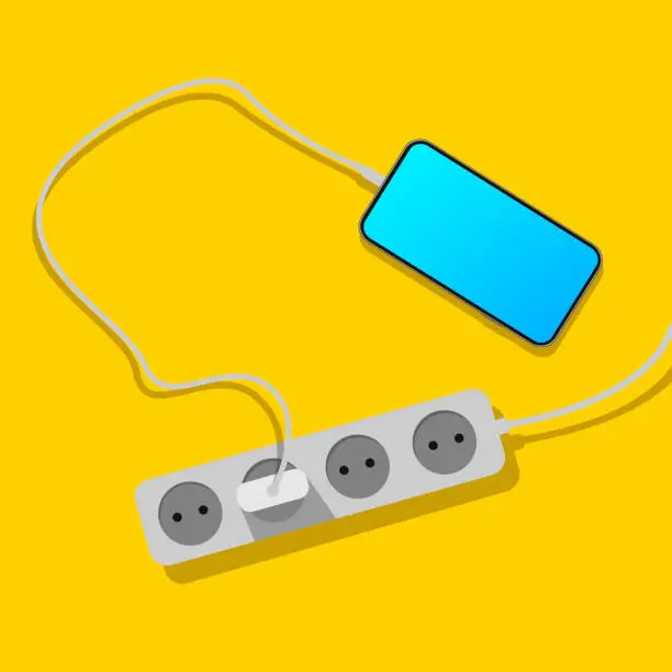 Vector illustration of phone is charging