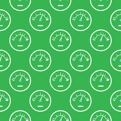 Green Fuel Gage Seamless Pattern