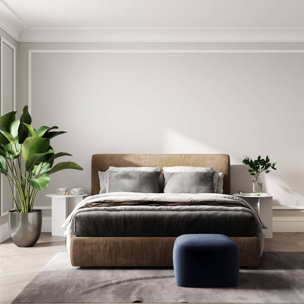 istock home interior, scandinavian style bedroom mock up, 3d rendering 1400329165