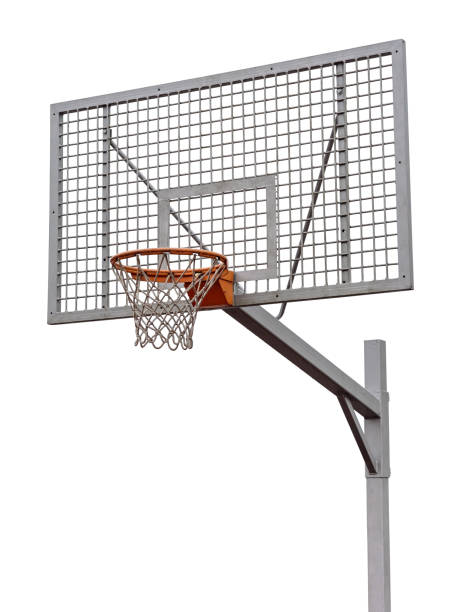 istock Street basketball basket on white background 1400330830