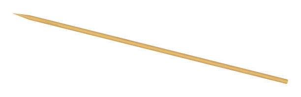 istock Wooden skewer with pointed tip. Disposable bamboo thin long skewer. Chopstick. Chinese food stick. Wooden toothpick. Isolated realistic vector illustration on white background 1400338750