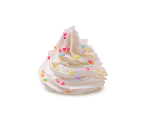 whipped cream with clipping path.