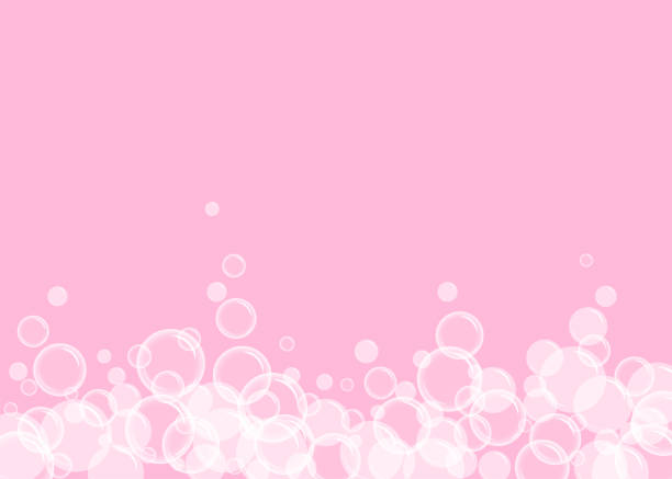 vektorillustration mit sprudelnden luftblasen. - champagne pink bubble vector stock-grafiken, -clipart, -cartoons und -symbole