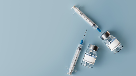 vaccine and injection, 3d rendering