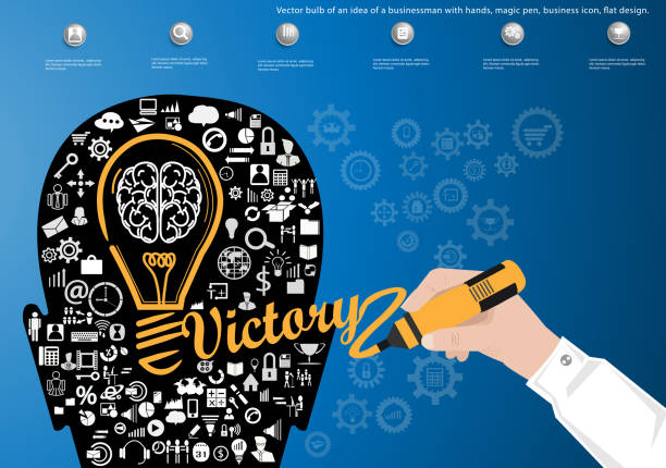 istock Illustration business.design modern  idea and concept think creativity. for brainstorm,Social network,success,plan,think,search,analyze,communicate, futuristic idea innovation technology. 1400349022