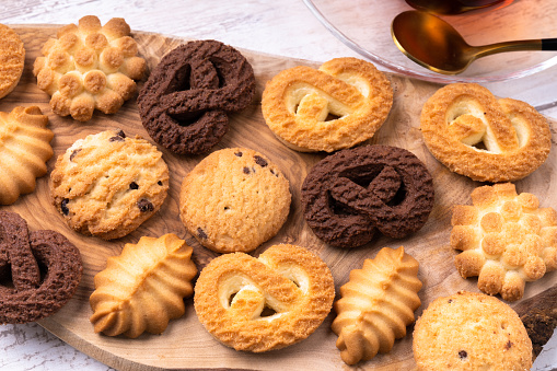 Cookies on the white background