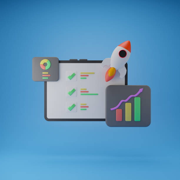 istock 3D Financial report chart. Data analysis for business startup concept. 3d render illustration. 1400354361