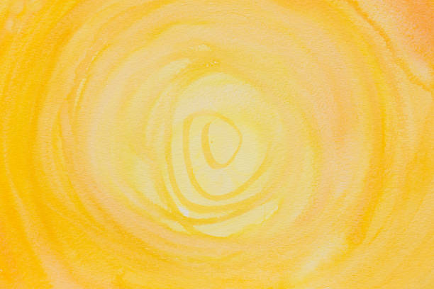 sunny yellow watercolor circles painted watercolor background texture stock photo