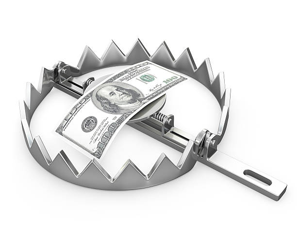 istock Paper 100 dollars in a bear trap 140035933
