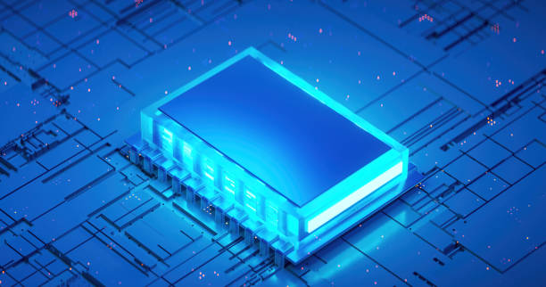istock 3D rendering of cyberpunk AI. Circuit board. Technology background. Central Computer Processors CPU and GPU concept. Motherboard digital chip. Tech science background. 1400359637