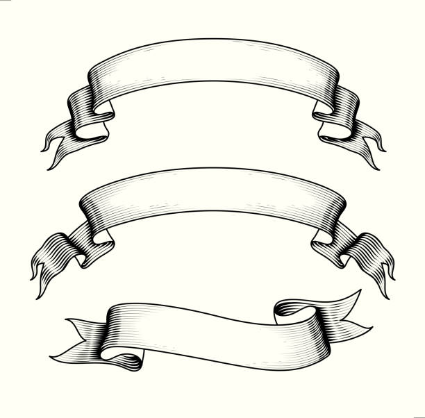 zabytkowe wstążki - ribbon stock illustrations