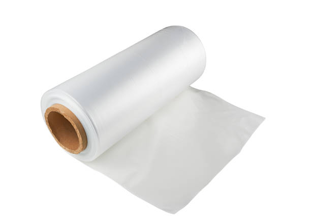 istock A roll of wrapping plastic film on a white background. 1400362146