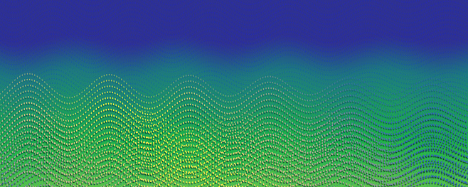 Wavy lines pattern with green and blue gradients
