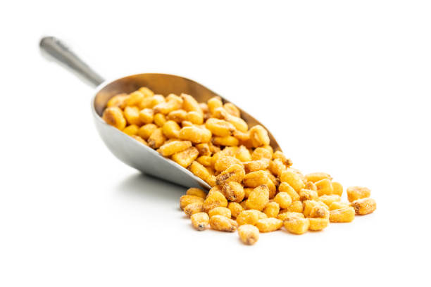 istock Roasted salted corn snack isolated on white background. 1400371723