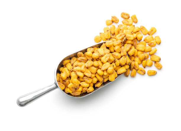 istock Roasted salted corn snack isolated on white background. 1400372246