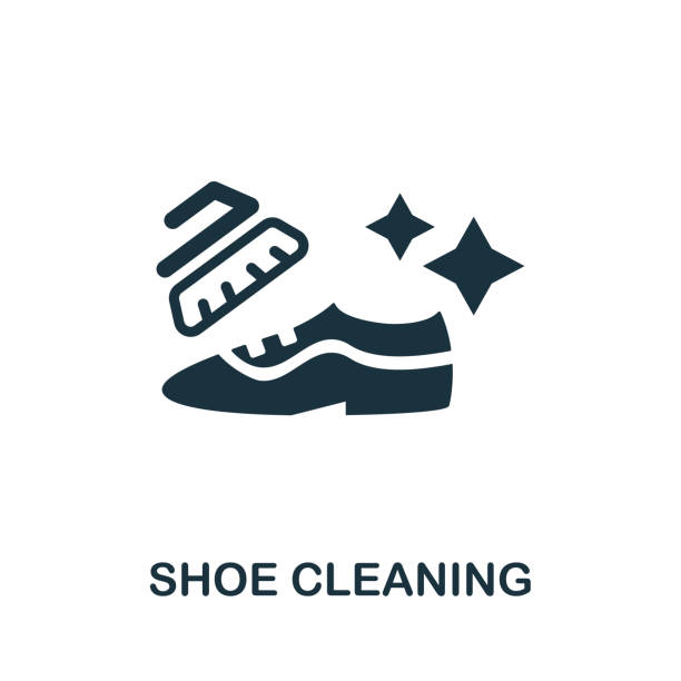 Shoe Cleaning icon. Simple illustration from laundry collection. Creative Shoe Cleaning icon for web design, templates, infographics and more Shoe Cleaning icon. Simple illustration from laundry collection. Creative Shoe Cleaning icon for web design, templates, infographics and more. shoe polish stock illustrations