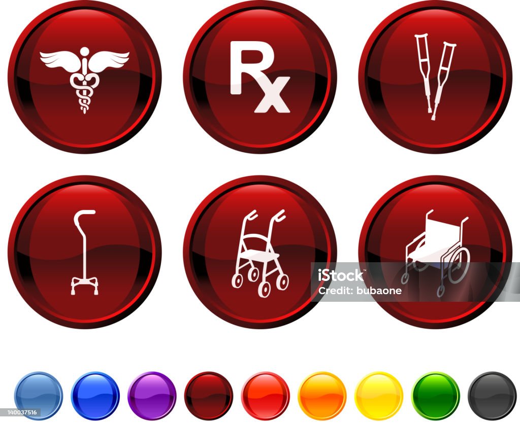 Orthopädischer medical supplies lizenzfreie vektor icon-set - Lizenzfrei Hermesstab Vektorgrafik