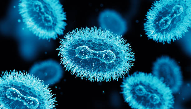 viruela del mono. células.  portaobjetos de microscopio - virus fotografías e imágenes de stock