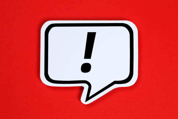 istock Exclamation mark attention notification alert alarm notice symbol speech bubble communication concept talking saying 1400377126