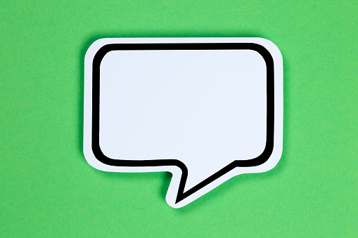 Speech bubble with copyspace copy space communication concept talking speaking