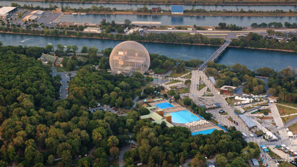 Toronto, Ontario, Canada, September 23, 2023: Trees on the West Island at Ontario Place in Toronto. There are over 800 trees growing on the West Island as of Sept. 2024.